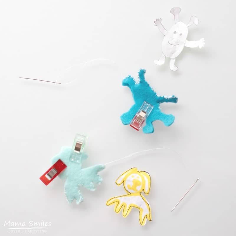 toys kids draw then sew