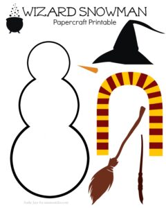 Wizard snowman printable template